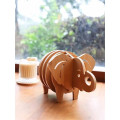 Elephant Shaped Bamboo Coaster and Table Top Decoration