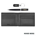 Hugo Boss® Ballpoint Pen, Key Ring & Wallet Set