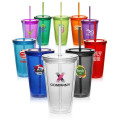 16 oz. Double Wall Acrylic Tumbler With Straw