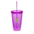 16 oz. Double Wall Acrylic Tumbler With Straw