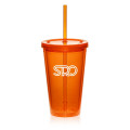 16 oz. Double Wall Acrylic Tumbler With Straw