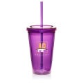 16 oz. Double Wall Acrylic Tumbler with Straw
