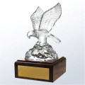 Eagle Soaring on Wood Base