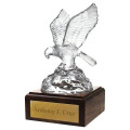 Eagle Soaring on Wood Base