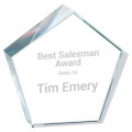 Crystal Pentagon Paperweight Award