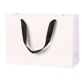 White Kraft Paper Shopping Bags with Ribbon Handles