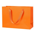 White Kraft Paper Shopping Bags with Ribbon Handles