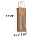 Jute Transparent Single-Bottle Wine Tote Bag