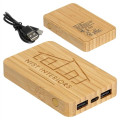 FSC® Bamboo 5000mAh Dual Port Power Bank with Wireless Char