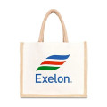 Jute Cotton Tote w/ Webbing Handle