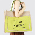 JUTE TOTE BAG WITH FRONT POCKET