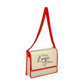 Messenger 13" x 13" x 3" Gusset Bag with Flap with  Binding