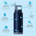 40 oz. GROSCHE® Flip 'N Sip Insulated Straw Water Bottle
