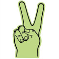 18" Foam Peace Hand