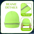 HiVis Acrylic Reflective Stripe Knitted Cuffed Safety Beanie