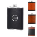 8 Oz. Leather Wrapped Stainless Steel Flask