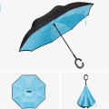 Solid Color Inverted Umbrella With C-Shaped Handle