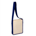 100% Cotton Canvas Sling Bag With Color Handles