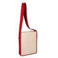100% Cotton Canvas Sling Bag With Color Handles