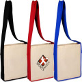 100% Cotton Canvas Sling Bag With Color Handles