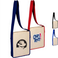 100% Cotton Canvas Sling Bag With Color Handles