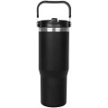 Insulated Stainless Steel Tumbler w/Straw handle lid