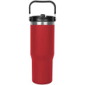 Insulated Stainless Steel Tumbler w/Straw handle lid