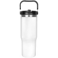 Insulated Stainless Steel Tumbler w/Straw handle lid