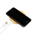 15w Round Bamboo Qi Wireless Puck Charging Pad