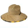 Straw Lifeguard Hat With Custom Woven Label