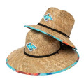 Straw Lifeguard Hat With Custom Woven Label