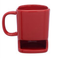 Glossy Ceramic Coffee Mug w/ Cookie Holder 7 oz.