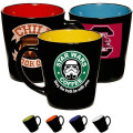 Two Tone Coffee Ceramic Mugs 12 oz.