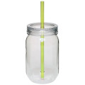 24 oz. Single Wall Mason Jars With screw-on lid and straw