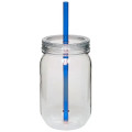 24 oz. Single Wall Mason Jars With screw-on lid and straw