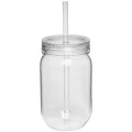 24 oz. Single Wall Mason Jars With screw-on lid and straw