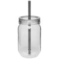 24 oz. Single Wall Mason Jars With screw-on lid and straw