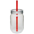 24 oz. Single Wall Mason Jars With screw-on lid and straw