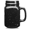 16 oz. Glossy Speckled Ceramic Mason Jar Coffee Mugs