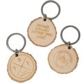 Custom Wood Log Cut Keychains