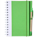 Recyclable Spiral Notebook w/ Pen Two-Tone ECO Notepad