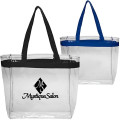 Clear Plastic Tote Bag w/ Colored Handles