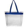 Clear Plastic Tote Bag w/ Colored Handles
