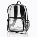 Clear Plastic Backpack w/ Mesh Pocket (13"x18")