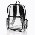 Clear Plastic Backpack w/ Mesh Pocket (13"x18")
