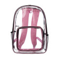 Clear Plastic Backpack w/ Mesh Pocket (13"x18")