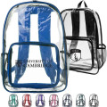 Clear Plastic Backpack w/ Mesh Pocket (13"x18")