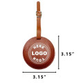 PU Leather Round Luggage Tag