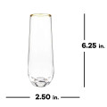 Twine Living Co. 12 oz Gilded Champagne Flute Set