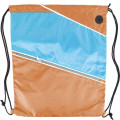 Tri color Front Zipper Drawstring Backpack w/ Headphone Jack